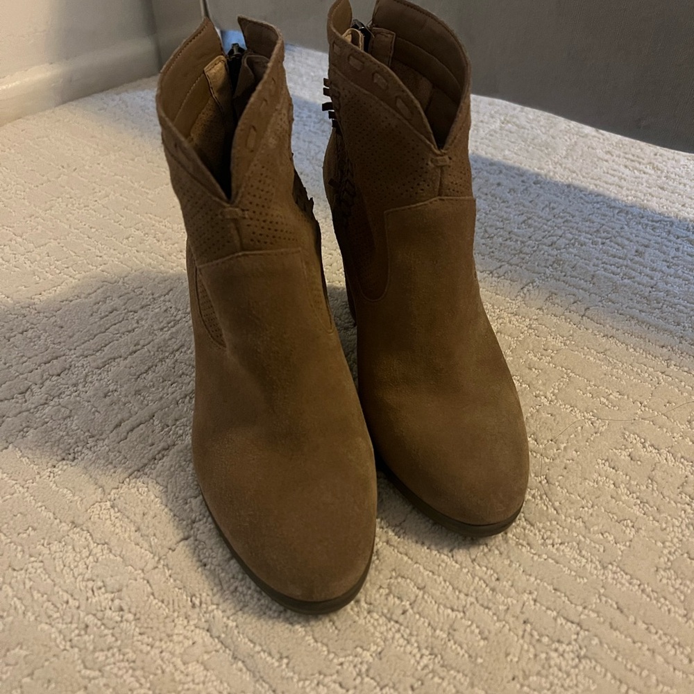 Vince Camuto Brown Ankle Booties with Western Flair